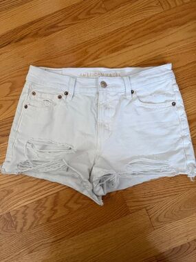 American Eagle Outfitters White Ripped Denim Shorts